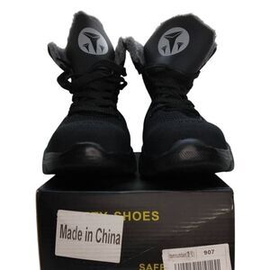 Steel Toed Men's NEW Faux Fur Lined Black Safety Work Shoes in Box - Size 13
